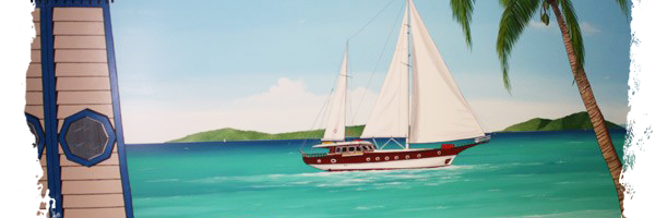 Enjoy the nice view! Seafood Restaurant Mural